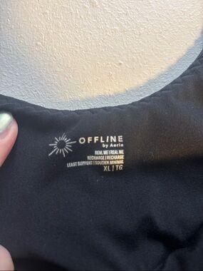 aerie Offline Recharge Minimal Support Sports Bra - Black
